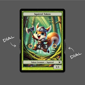 Jeton écureuil 1/1 mignon avec affichage numérique – Magic the Gathering