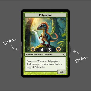 Gettone Polyraptor 5/5 con display numerico – Magic the Gathering