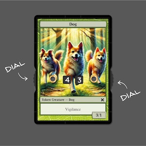 3/1 Dog Token with Number-Display – Magic the Gathering