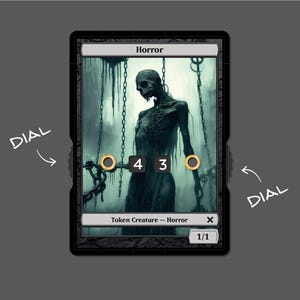 1/1 Horror Token with Number Display – Magic the Gathering