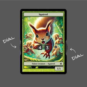 1/1 Squirrel Token with Number Display – Magic the Gathering