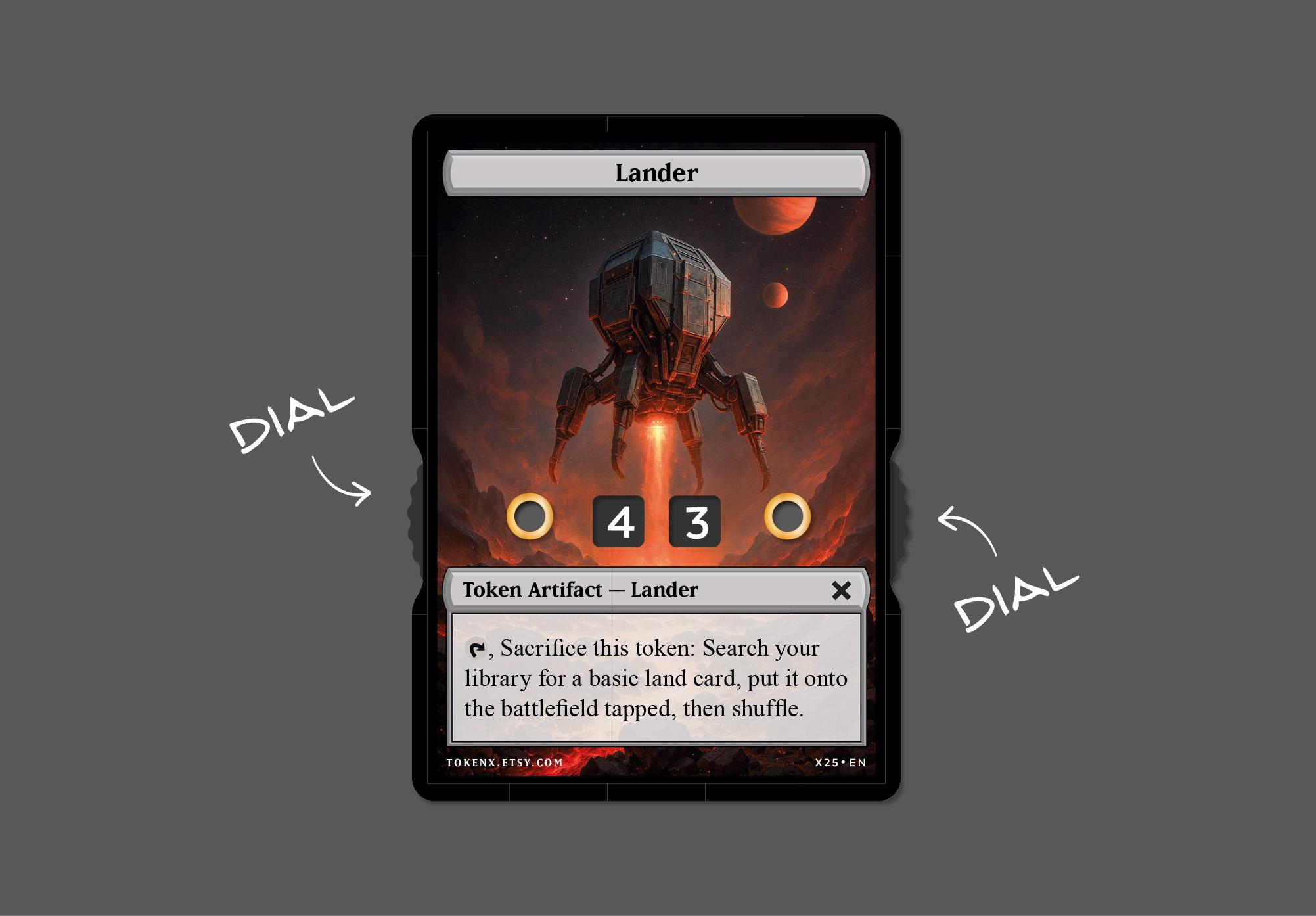 MTG Lander Token with Number Display – Magic the Gathering