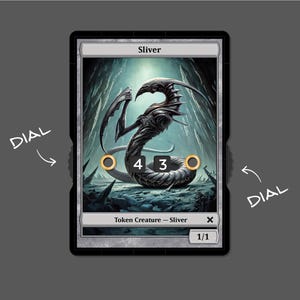 Jeton d'argent 1/1 avec affichage numérique – Magic the Gathering