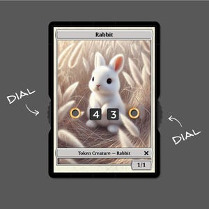 Ficha de conejo 1/1 con pantalla numérica – Magic the Gathering