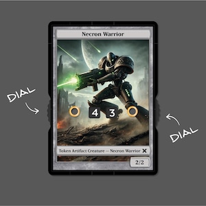 Ficha de Guerrero Necron con visualización numérica – Magic the Gathering