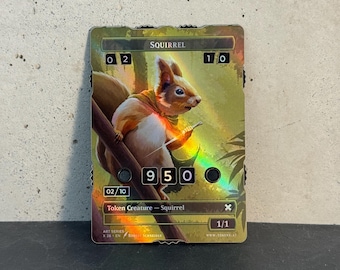 Série de Arte Serializada (X/10) Squirrel Foil Ultra Token, Arte: Robert Schneider – Magic the Gathering
