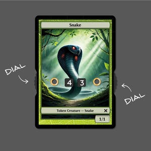 1/1 Token de Cobra Verde com Exibição de Número – Magic the Gathering