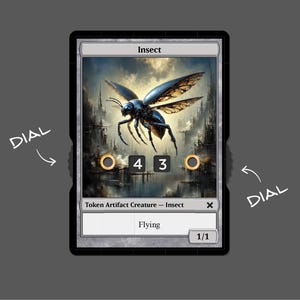 1/1 Token de Artefato de Inseto com Exibição de Números – Magic the Gathering