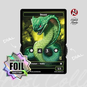 ART SERIES 1/1 Jeton Serpent avec affichage numérique, Illustration par seta.ilustracion – Magic the Gathering