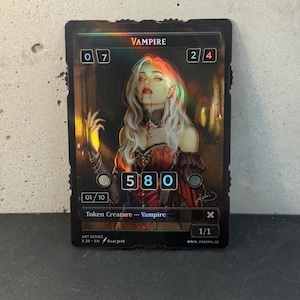 Serialized (X/10) ART SERIES Vampire Foil Ultra Token, Art by Rabi3r11 – Magic the Gathering