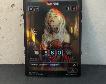 Série de Arte Serializada (X/10) Token Ultra Foil de Vampiro, Arte por Rabi3r11 – Magic the Gathering