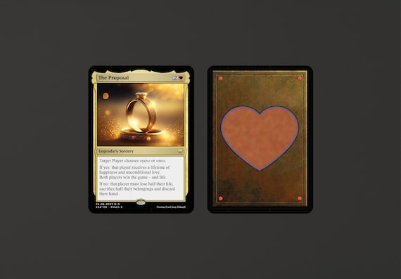 mtg marriage card Magic the Gathering Custom Wedding Cards Custom Text, Color, Photo, An