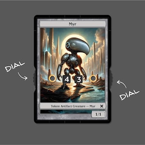 Ficha de 1/1 Myr con pantalla numérica – Magic the Gathering