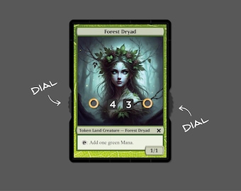 1/1 Forest Dryad Token with Number Display – Magic the Gathering
