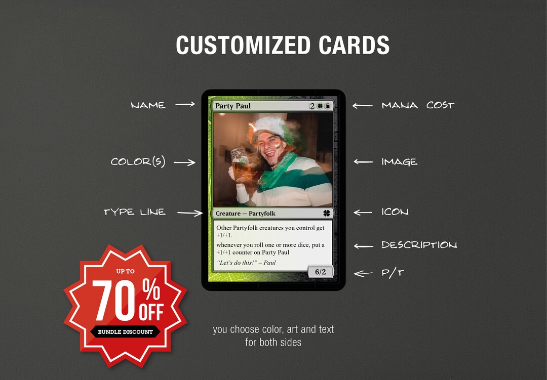 Magic The Gathering Token Card Custom MTG Token Card - Upload Your Own  Image! Poker Size, Front Only, Made In UK Custom Cards