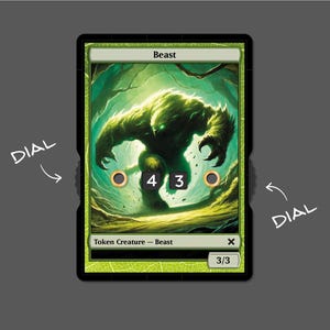 Gettone Bestia 3/3 con display numerico – Magic the Gathering
