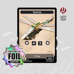 ART SERIES Thopter Artifact Token with Number-Display, Art by Robert Schneider – Magic the Gathering