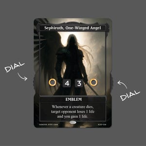 Emblème de Sephiroth avec affichage numérique – Magic the Gathering