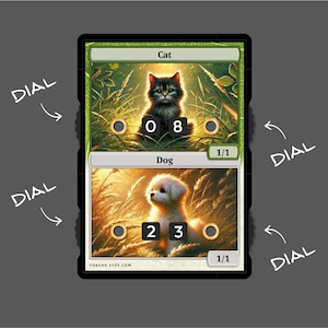 2 in 1 – Cat and Dog Token with Number-Displays
