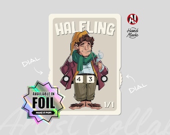 Marcador de Ficha Halfling da Série Arte com Borda Branca, Arte por nekr0ns – Magic the Gathering