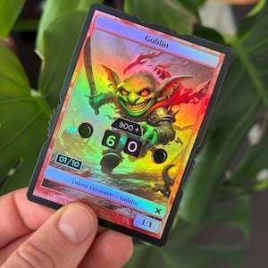 Serialized (X/10) Foil Goblin Token with Number-Display (0-999) – Magic the Gathering
