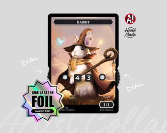 SÉRIE DE ARTE 1/1 Ficha de Coelho com Número de Identificação, Arte de Robert Schneider – Magic: The Gathering