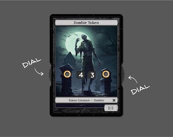 2/2 Zombie Token with Number Display – Magic the Gathering