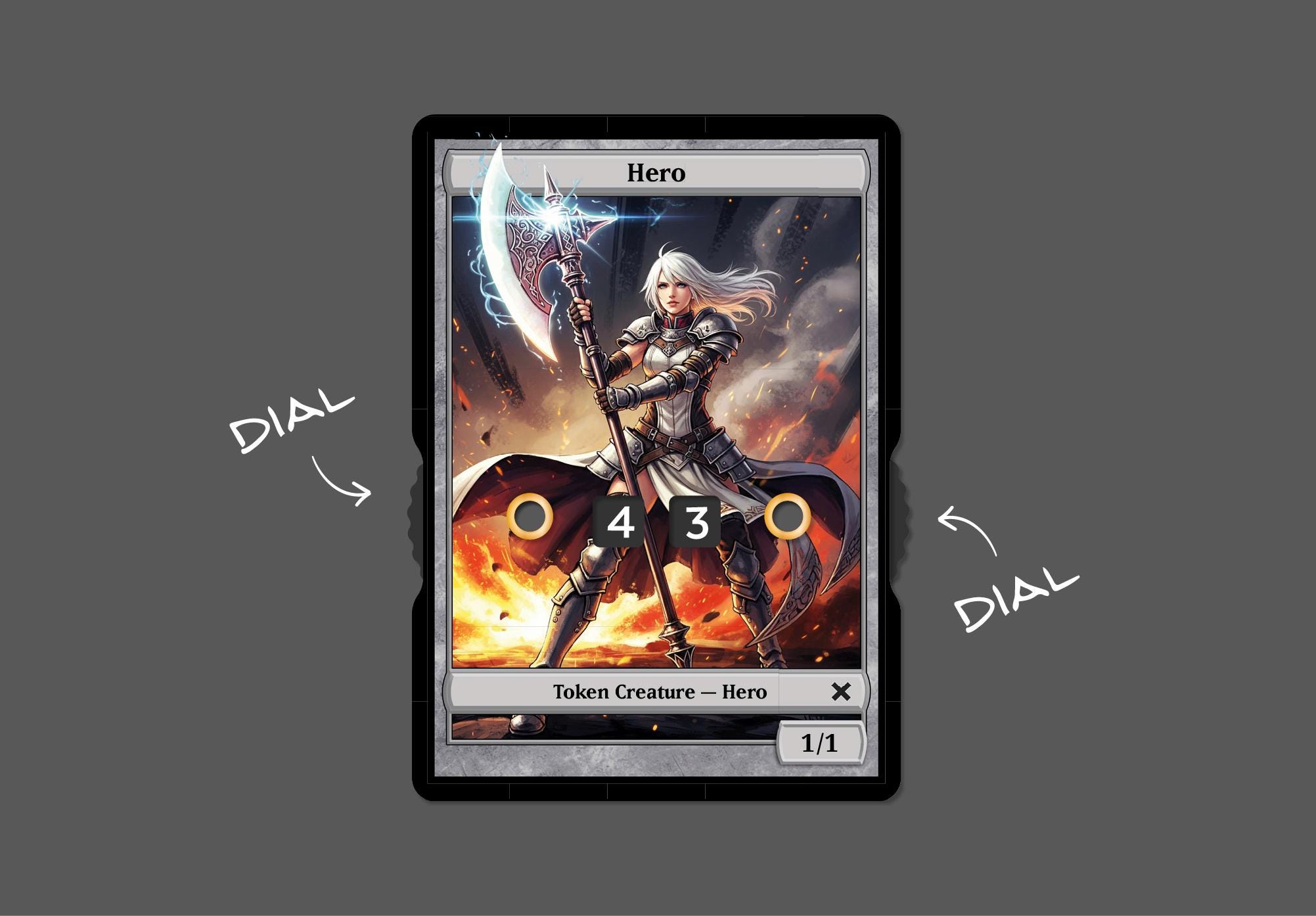 1/1 Hero Token with Number Display – Magic the Gathering
