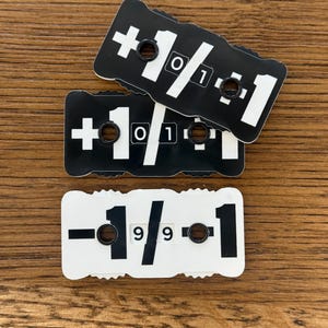SET of Three +1/+1 and -1/-1 Counters with Number Display (doublesided) – Magic the Gathering, MTG