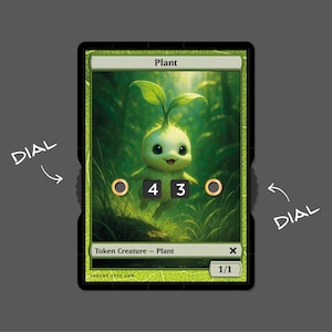 Ficha de planta 0/1 con pantalla numérica – Magic the Gathering