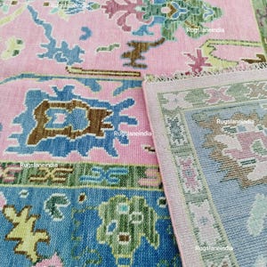 Pink Oushak 9x12, Bedroom Oushak 9x12 Pink, 8x10 Hand Knotted Oushak Rug, 9x12 Livingroom Rug, 10x14 Oushak Rug, Beautiful Oushak Rug 9x12