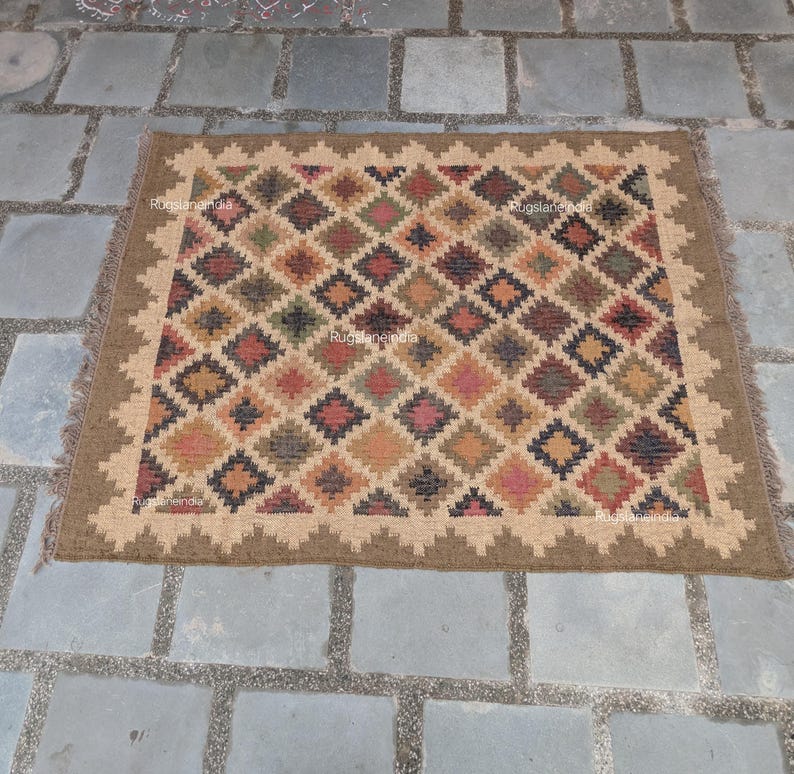 Jute Rug, Indoor Jute Rug, Wool Jute Kilim For Hallway Jute Rug Large Jute Rug, Kilim Area Rug, 8x10 Jute Rug

Handmade Navajo Kilim Rug, Aztec Rug, Accent Rug, Outdoor Rug/Indoor Rug, Living/Dinning Room 4X6 Ft. Wool Jute Kilim Rug, Indian DhurrieRug 
Jute Rug 8x10, Handwoven Jute Rug, Jute Area Rug, Flatweave Kilim Rug, 8x10 Kilim Rug, Bohemian Rug 9x12, 9x12 Wool Rug, Wool Kilim Rug

Jute Area Rug 8x10, Floral Jute Rug, Indian Traditional Jute Kilim 12x15 Large Kilim Rug, Bedroom Jute Rug