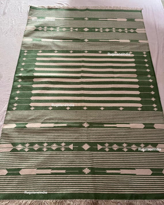 Green Rug 9x12, Flatweave Rug, Green Cotton Rug, Flatweave 9x12 Rug, Living Room Rug , 8x10 Wool Kilim Rug, Kilim Rug 8x10, Indoor kilim Rug