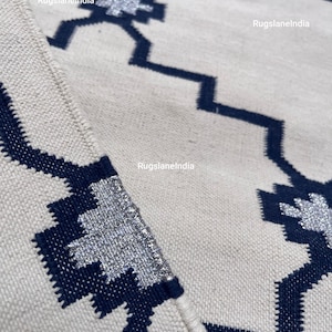 Weißer Flachgewebe Teppich 200x300, Flachgewebe Teppich, Flachgewebe Teppich 9x12, Wollteppich Wohnzimmer, Kelimteppich 10x14