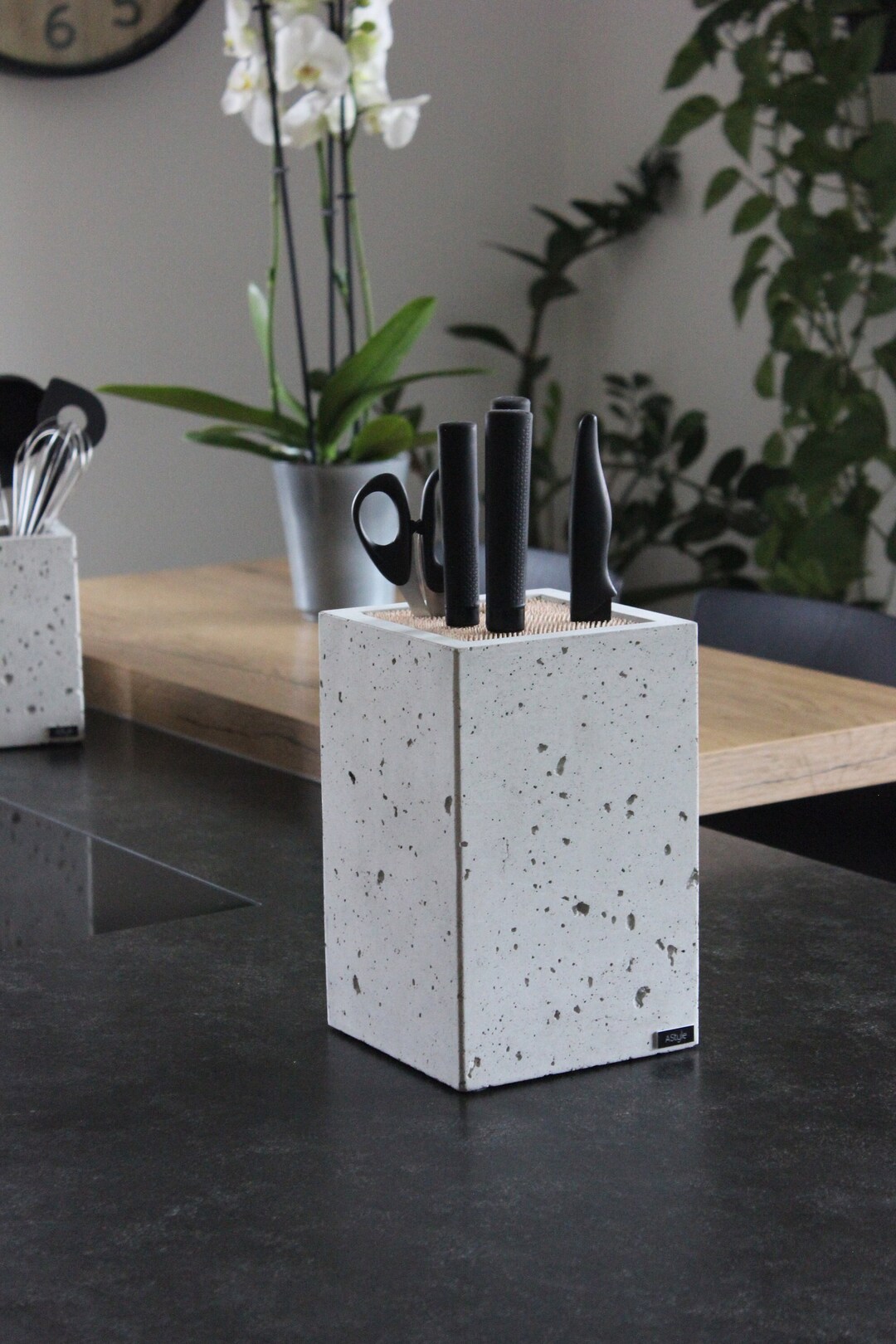 Concrete Design Knife Block the Big One Concrete Etsy