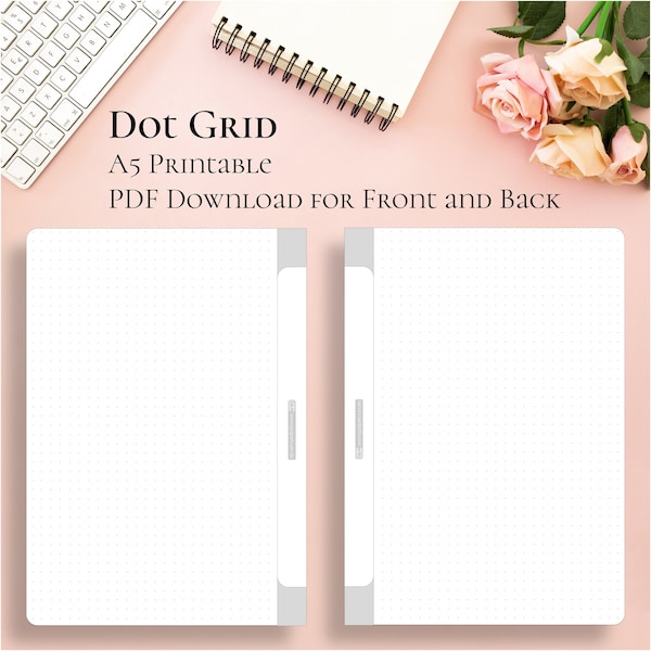 A5 - PRINTABLE ~ Dot Grid Inserts, Dotted Filler Paper, Bullet Journal Pages, gepunktete Ringbucheinlagen for Filofax, Bind etc. by Papetuum