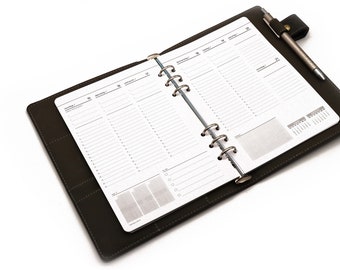 SALE Calendar 2024 A5 ring binder inserts 1 week/2 pages lengthwise for Filofax, Bind, Time System etc. with 6-hole punching