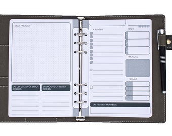 PAPETUUM Tagesplaner Ringbucheinlagen A5 für FILOFAX | Websters | Kikki K | Obpacher | TimeSystem To-Do Daily 6-fach Lochung 75 Blatt 100g