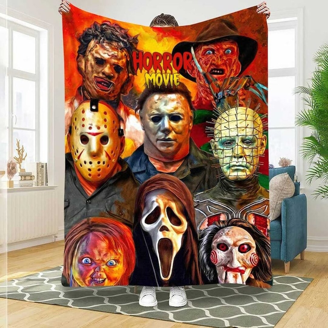 Personalized Horror Movie Watching Blanket Cozy Blanket for Etsy