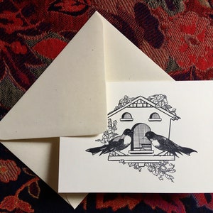 Carte de voeux Bird House (vierge à l'intérieur) vintage Illustration