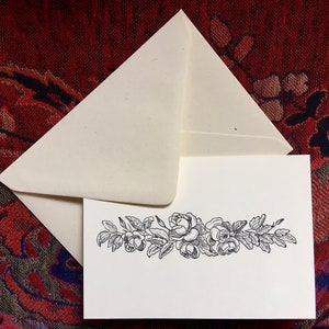 花のグリーティングカード（内側は空白）ビクトリア朝のヴィンテージの花のイラスト
