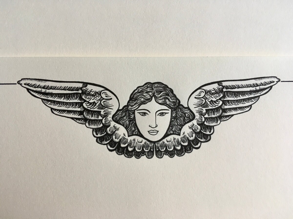 Angel - Classical Illustration - Victorian Style Writing Paper Set With ...
