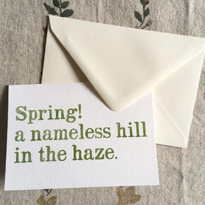Aquarel kaart haiku basho | Lente | Blanco binnenkant | Met envelop