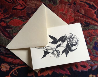 Rose Greetings Card (Blank Inside) Victorian Style Illustration