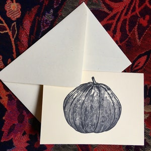 Carte de voeux citrouille (vierge à l'intérieur) Illustration d'automne de style victorien