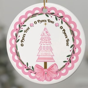Ceramic Ornaments, Pyrex Inspired Christmas Tree Design, Vintage Kitchen Decor, Pyrex Lover Gift, Holiday Tree Decor,