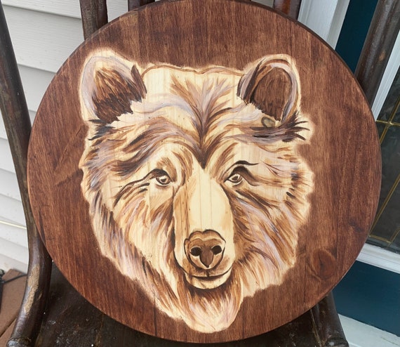 Stain art brown bear