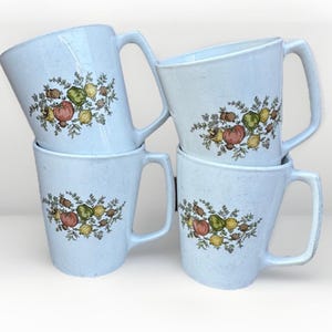 Set Of 4 Centura Mugs Spice Of Life 8 Oz Long Handle Rare
