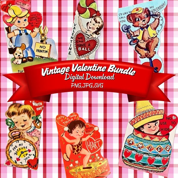 Vintage Valentine Images Bundle | Remastered Digital Download | Jpeg PNG SVG  | DIY Crafts, Gifts & Home Decor | Instant Download