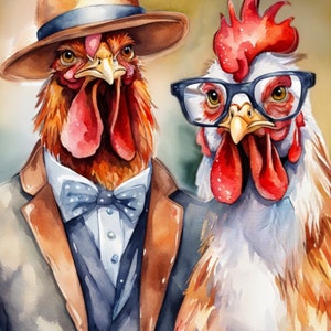 Cluck Couture: Fashionable Chicken in Decoupage Paper